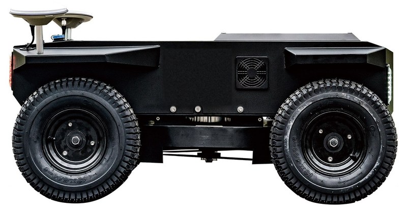 Kelpie autonomous electric mower, side view